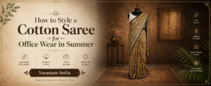 How to Style a Cotton Saree for Office Wear in Summer | Vasanam India